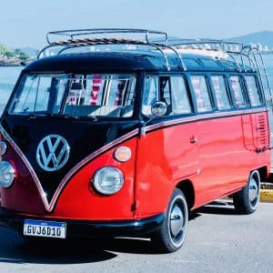 1974 VW Bus 23 Windows restored — exterior front view — Buses'n Bugs classic VW dealer Houston TX