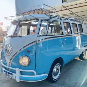 1961 VW Bus 21 Windows restored — exterior front view — Buses'n Bugs classic VW dealer Houston TX