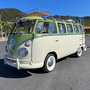 1974 VW Bus 23 Windows restored — exterior front view — Buses'n Bugs classic VW dealer Houston TX