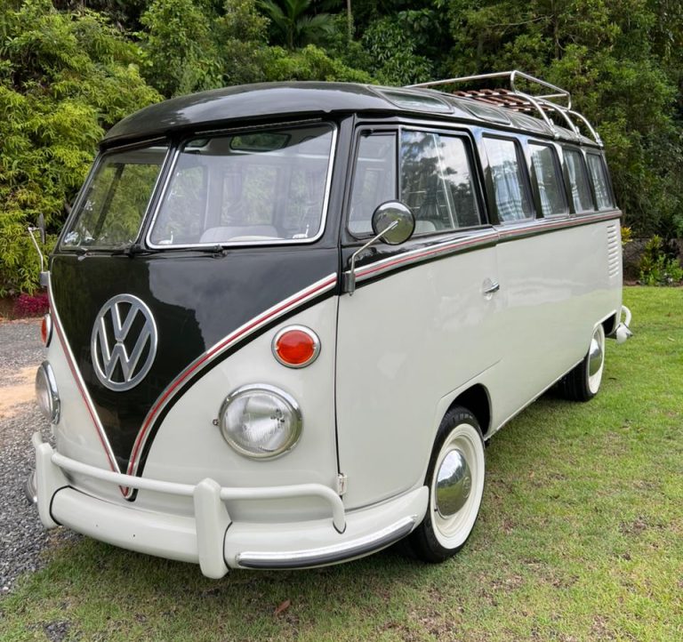 1974 VW Bus 23 Windows restored — exterior front view — Buses'n Bugs classic VW dealer Houston TX