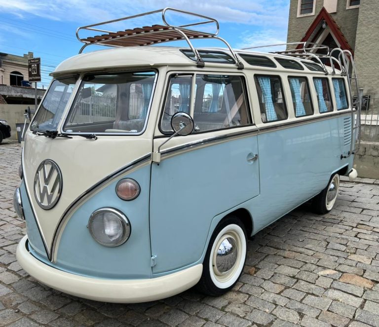 1974 VW Bus 23 Windows Camper restored — side profile — Buses'n Bugs classic VW dealer Houston TX
