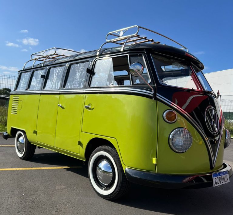 1975 VW Bus 23 Windows restored — exterior front view — Buses'n Bugs classic VW dealer Houston TX